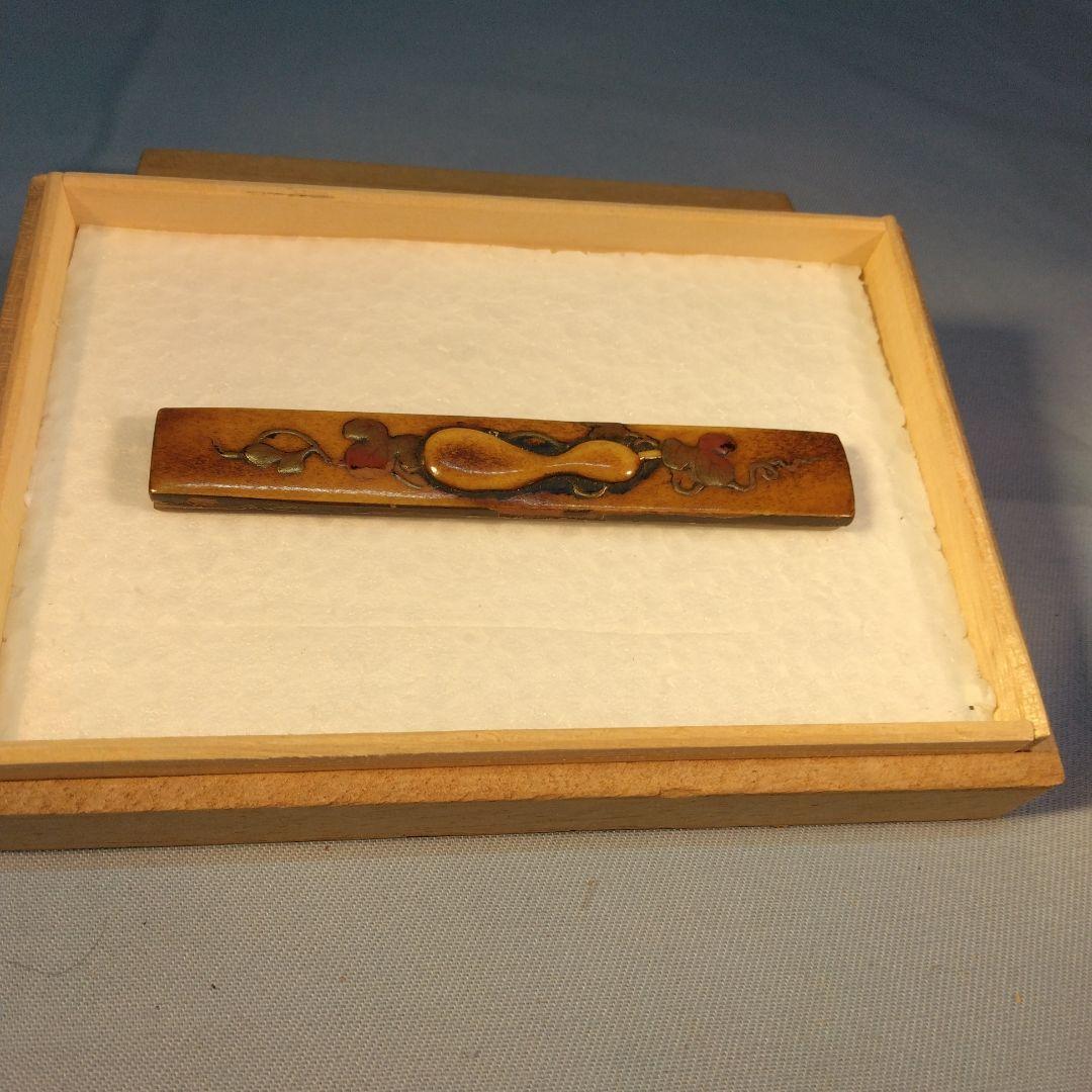 小柄袋　彫刻　蒔絵　珍品