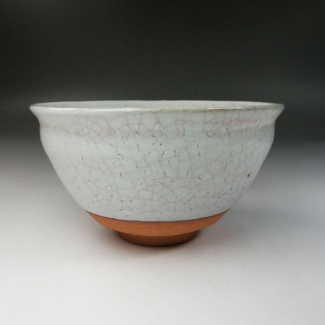 Ｔ７７９　茶碗　『白天目茶碗』『高麗陶房　宮岡英夫』　共箱　抹茶碗　茶道具