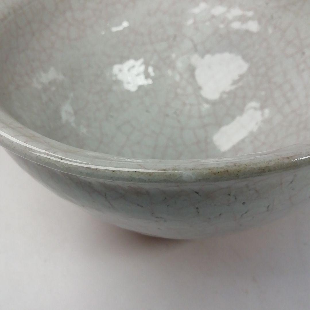 Ｔ７７９　茶碗　『白天目茶碗』『高麗陶房　宮岡英夫』　共箱　抹茶碗　茶道具