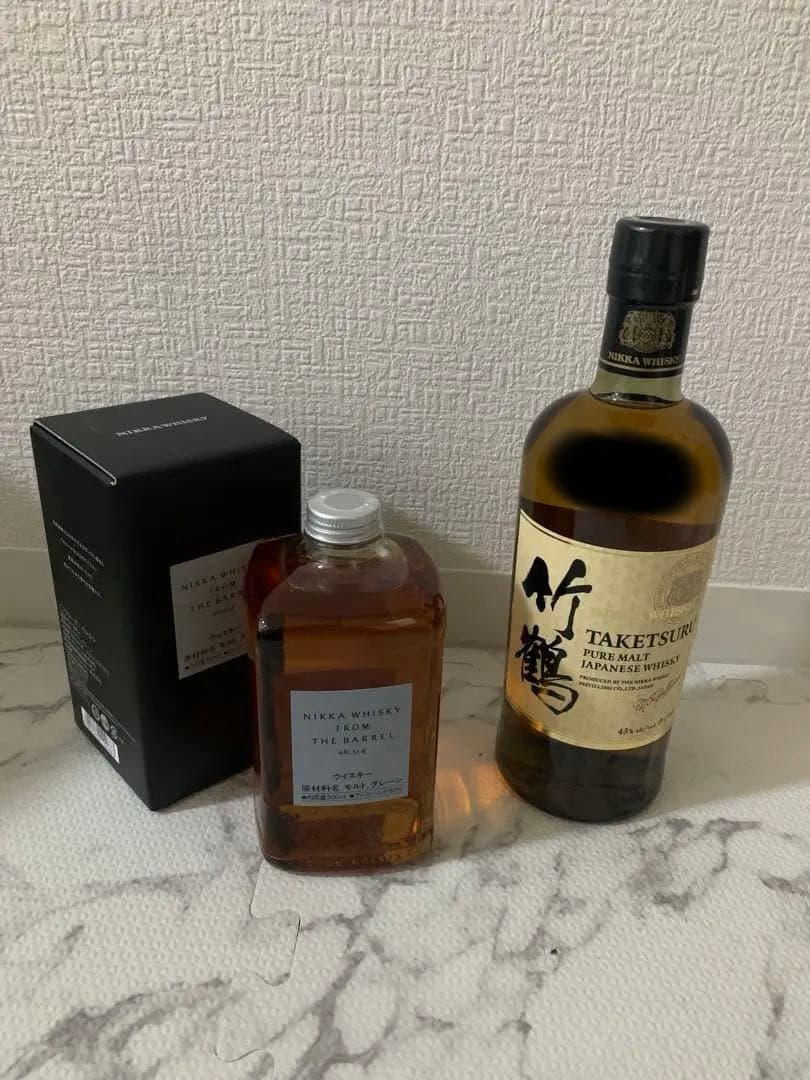 NIKKAニッカウイスキー 竹鶴（箱なし）&フロムザバレル（箱あり）未開封セット