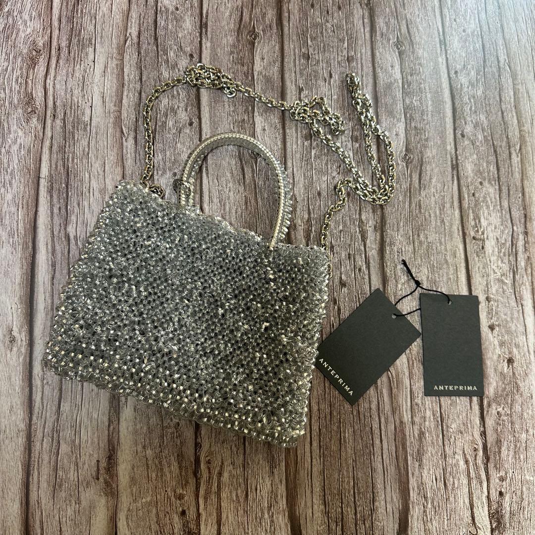 ANTEPRIMA シルバー ビーズ ショルダーバッグ