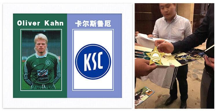 直筆サイン入り写真 オリバー・カーン KSC/フレームなし/SA鑑定済