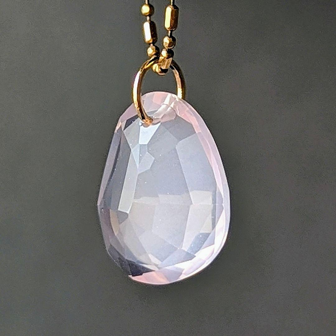 ♢N♢K18 ローズクォーツ 6ct ネックレスチャーム ペンダントトップ