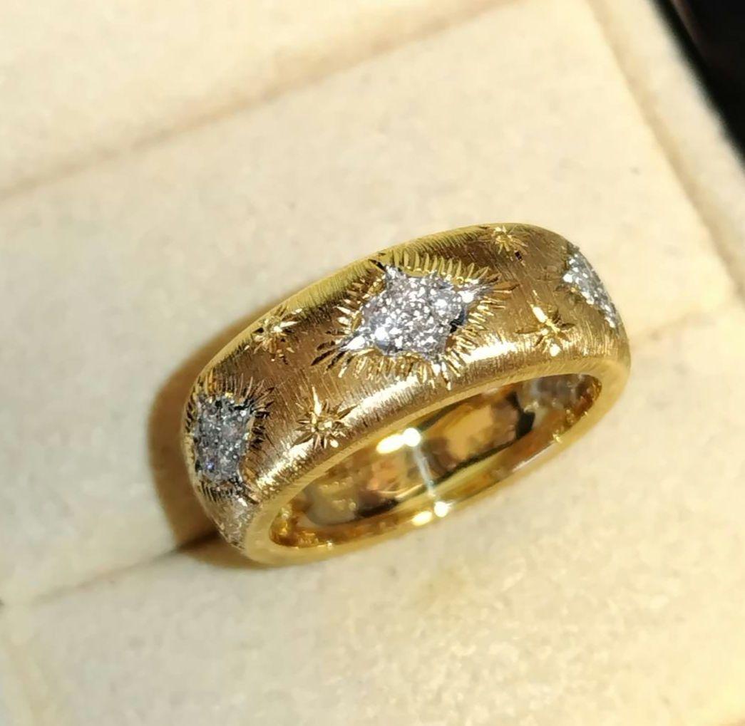 mwoフィレンツェ彫りK1&PT 950ダイヤモンドリング