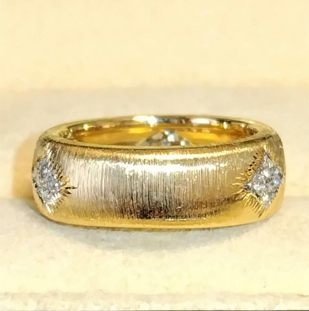 mwoフィレンツェ彫りK1&PT 950ダイヤモンドリング