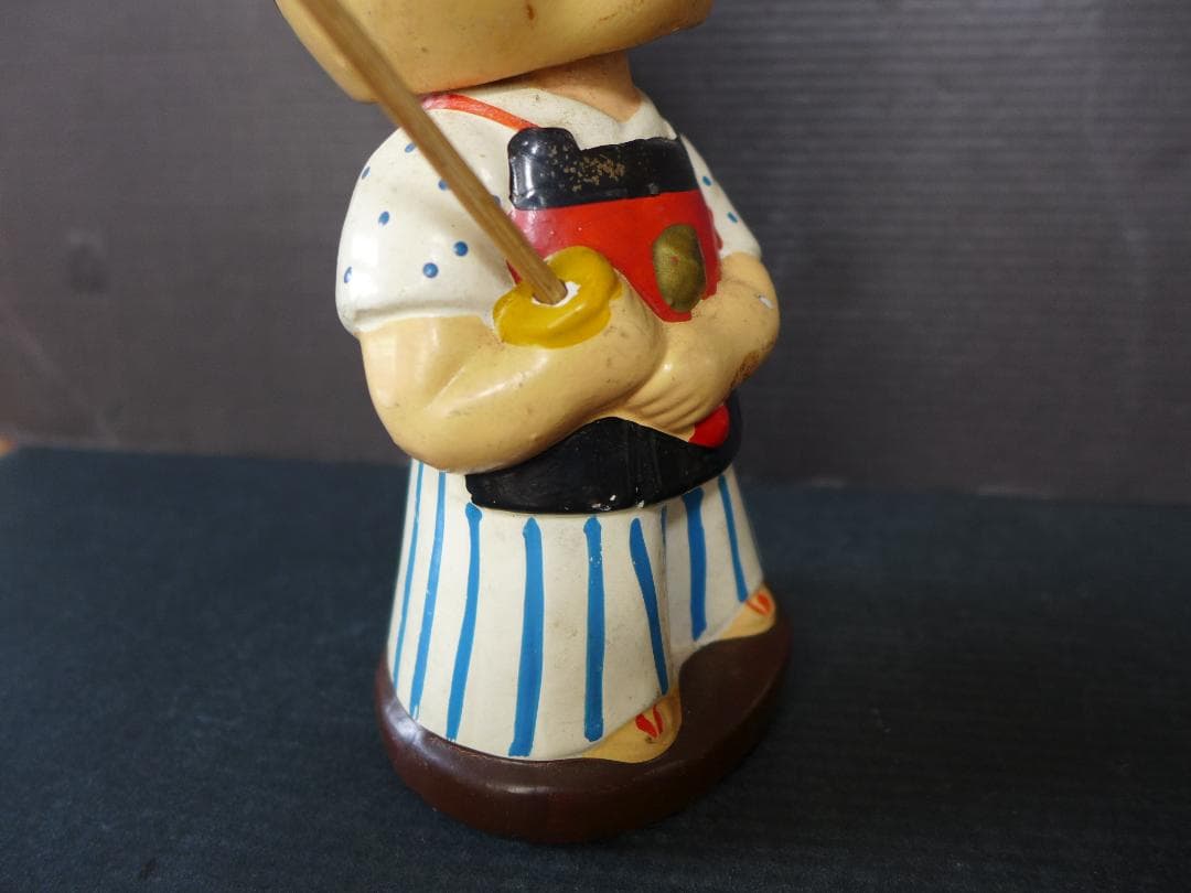 時代物【良品】昭和30年代　赤胴鈴之助　首振り人形陶器彩色 少年画報 昭和レトロ