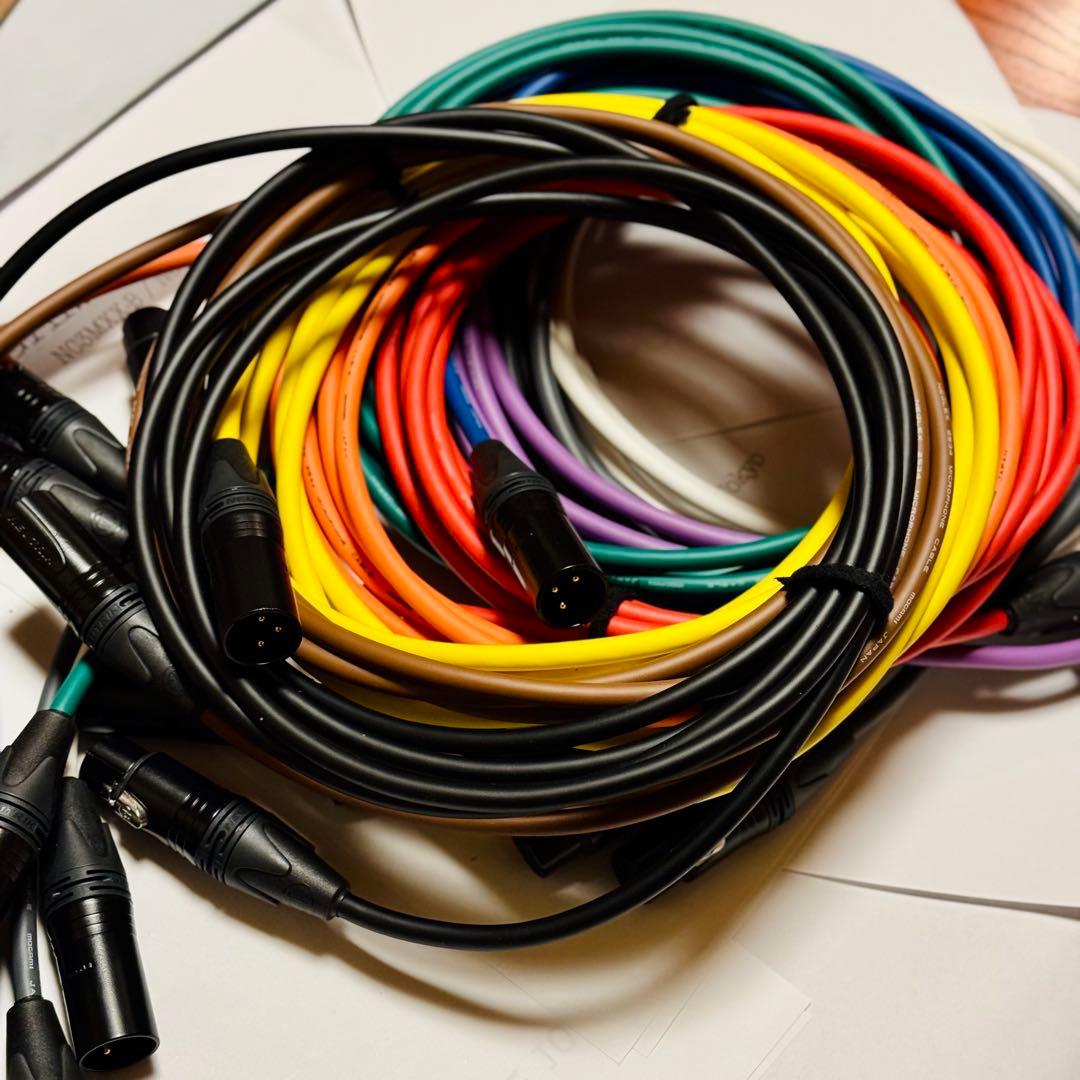 MOGAMI 2534 XLRマイクケーブル 3m 新品 マルチカラー10本