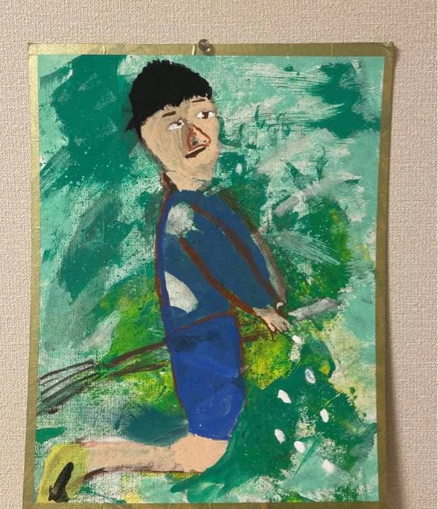 日本の名画　　箒に乗る人