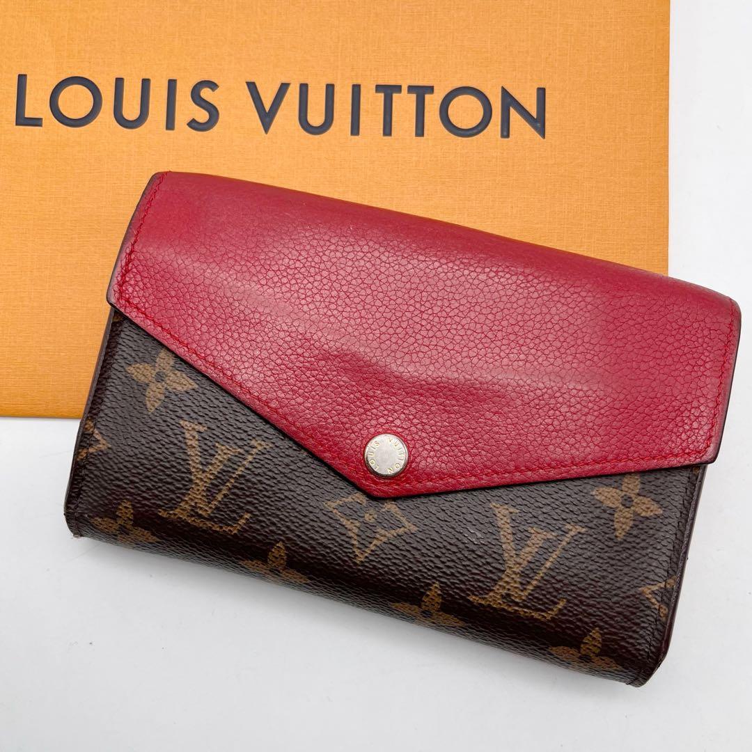 ルイヴィトン　モノグラム　ポルトフォイユ　パラス　コンパクト　二つ折り財布　赤