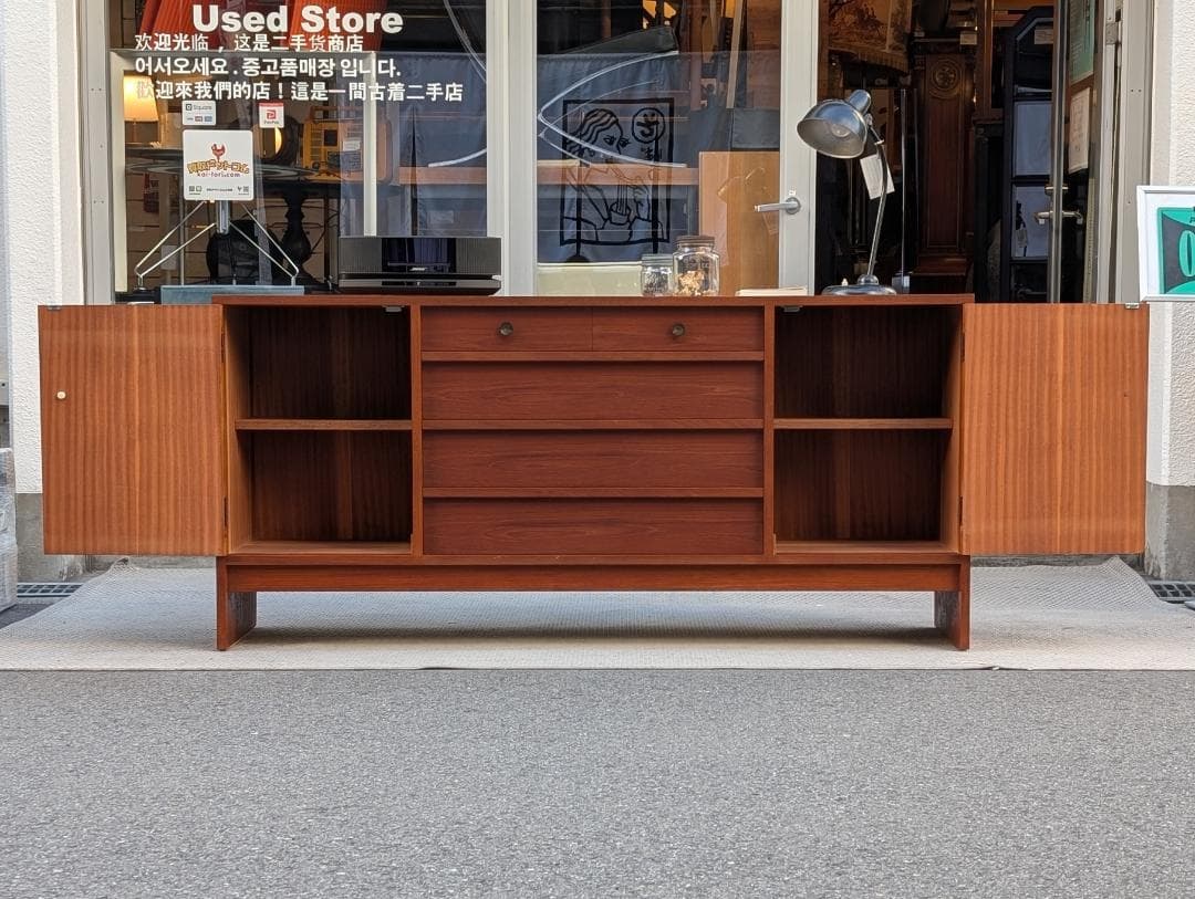 ジャパンヴィンテージ☆サイドボード／チーク材無垢／北欧家具／ミッドセンチュリー