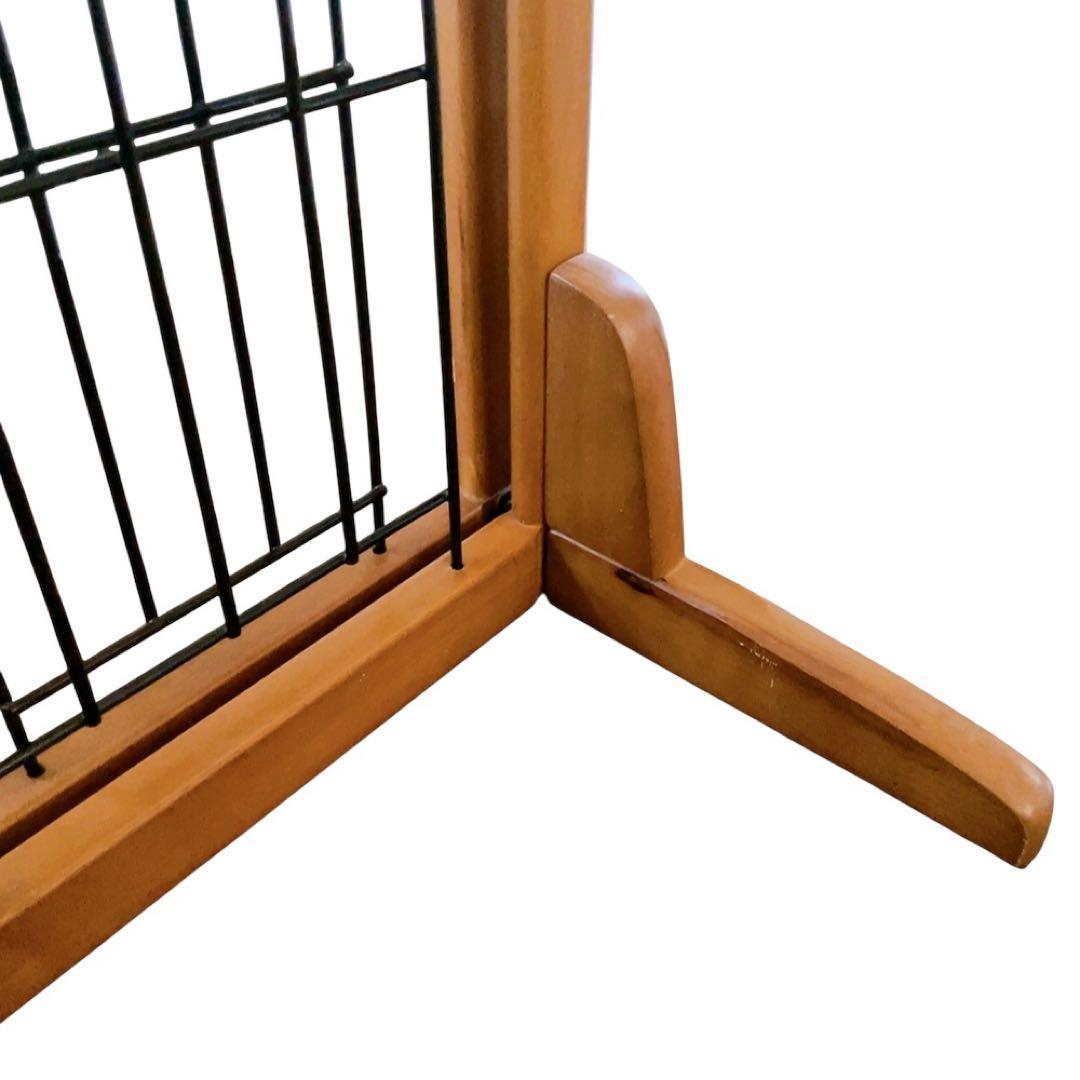 【極美品】Richell 木製おくだけドア付きゲート L ブラウン ペット用