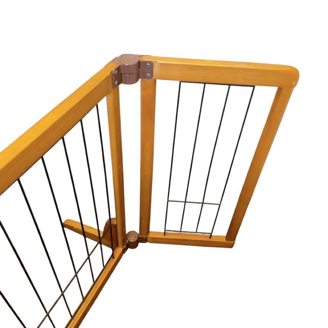 【極美品】Richell 木製おくだけドア付きゲート L ブラウン ペット用