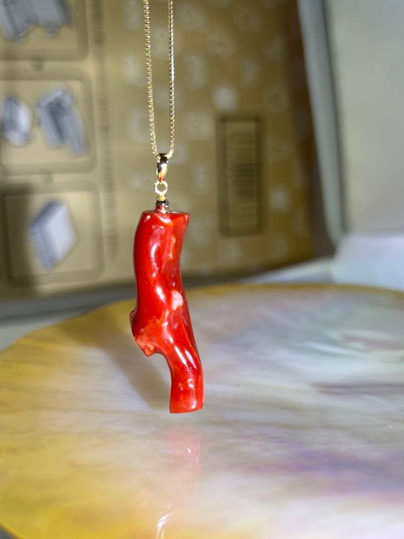 まにこ様用！！【極上の純国産☆】天然血赤珊瑚　高知県産　21.090ct k18