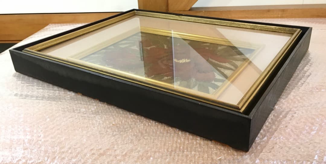 ○【彫金 緋牡丹】船越春秀 彫金打出 彫金 打ち出し 牡丹 傑作 金属工芸