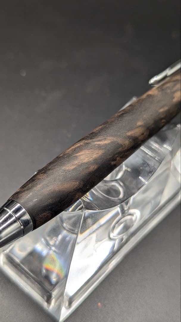 210ペン工房翌檜　極上　黒柿　孔雀杢　木軸シャーペン　木軸ボールペン　銘木