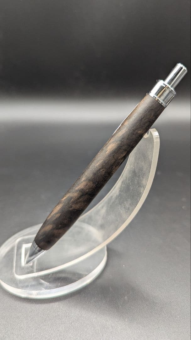 210ペン工房翌檜　極上　黒柿　孔雀杢　木軸シャーペン　木軸ボールペン　銘木