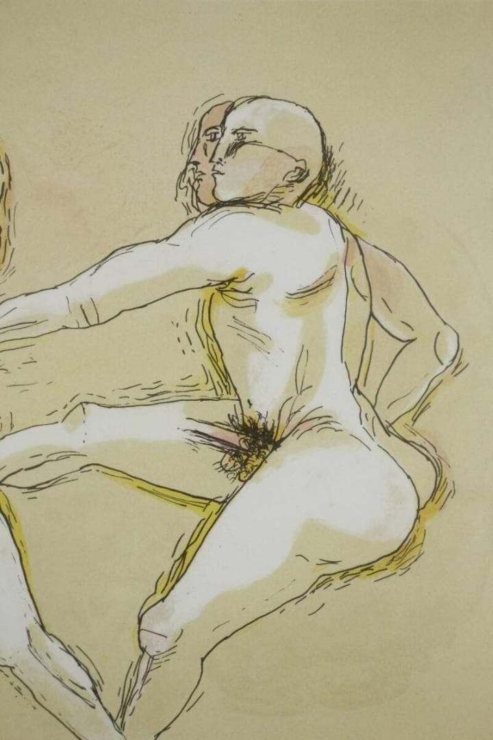 池田満寿夫 おんな・おとこ「シュミーズの色事」 リトグラフ 10号 鉛筆サイン