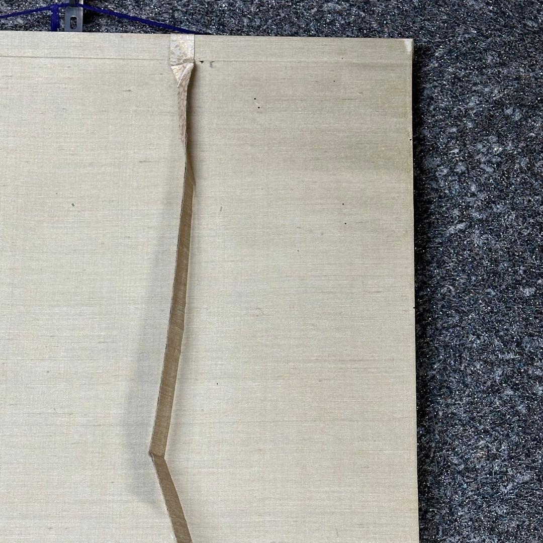 2076様感謝‼️春へ‼️座り雛「雛図」掛軸画絹本肉筆落款　栄輝筆　署名落款合わせ箱