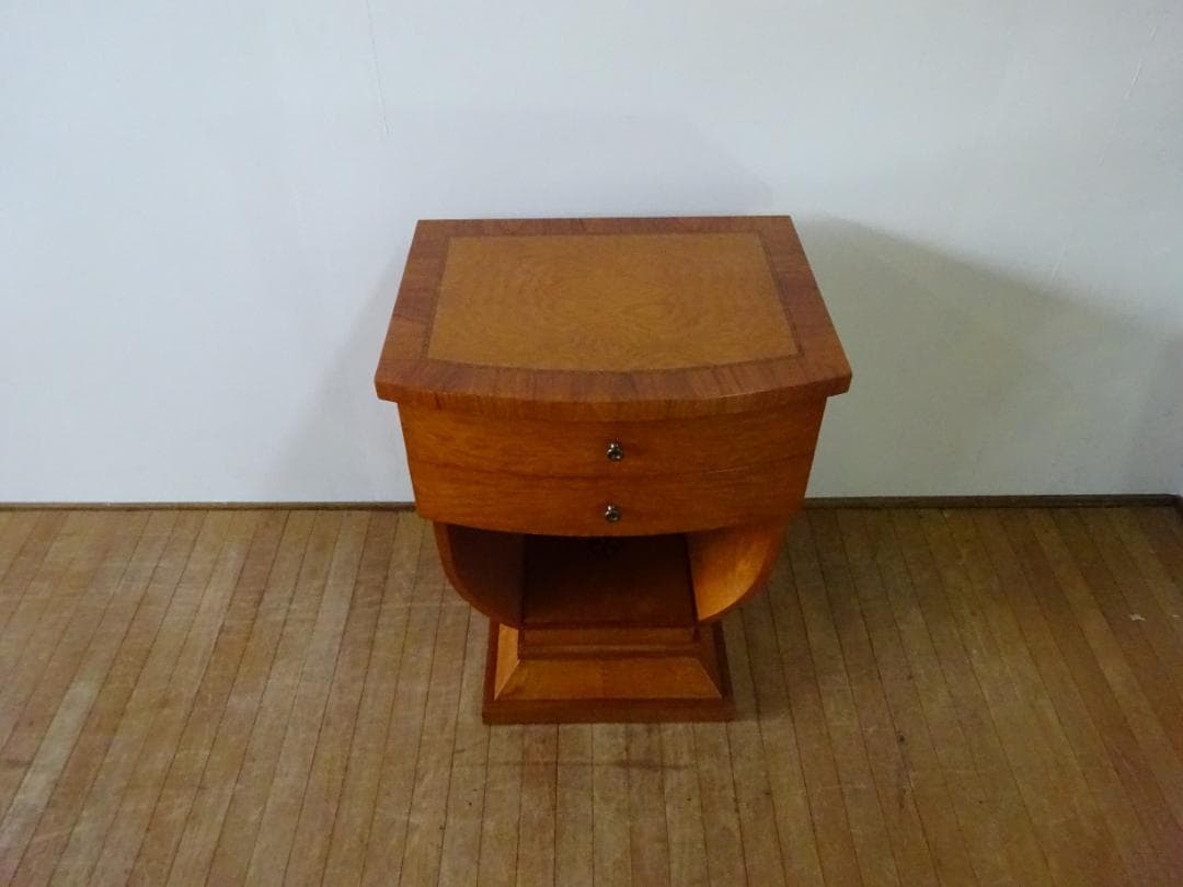 ふくろうイタリア製　ナイトテーブル　ランプ台　花台　象嵌　　美品