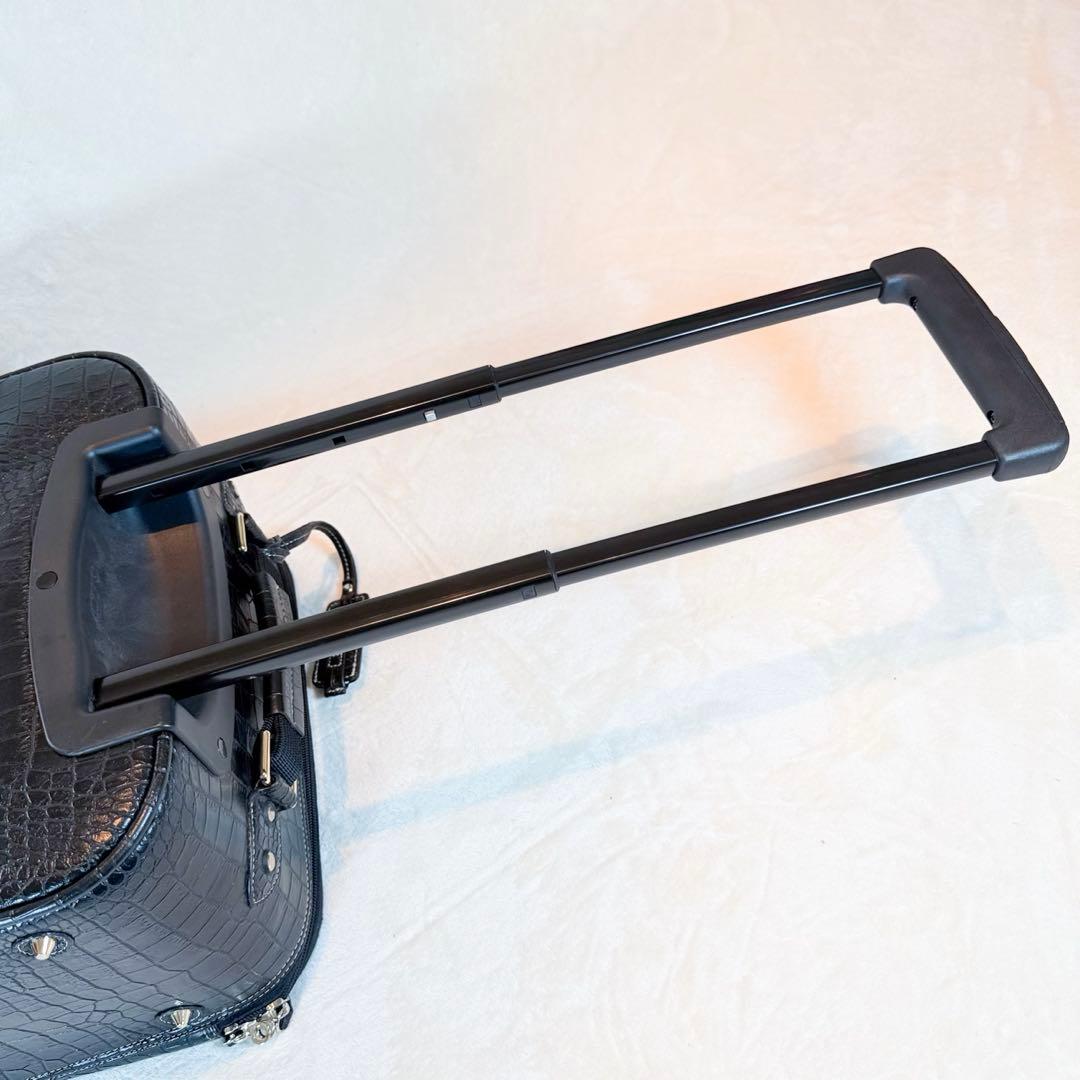 SWANY スワニー クロコ型押し キャリー ブラック