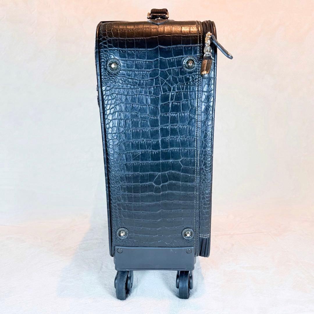 SWANY スワニー クロコ型押し キャリー ブラック