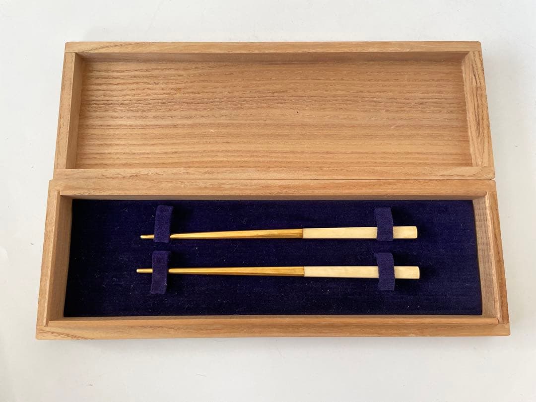 K14 金製　御箸　金属製　金の箸　三越謹製　桐箱付き　14K 14金　祝膳