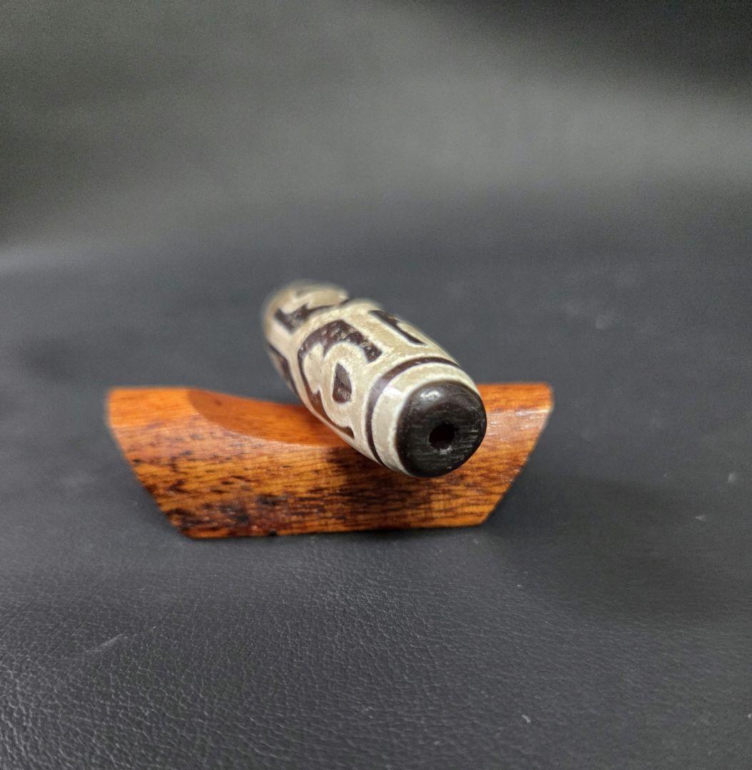 865　天珠　亀甲長壽蓮花宝瓶天珠　紅玉髄.貴重　珍品　dzibeads！