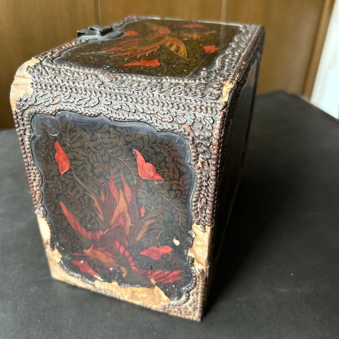 ミニ箪笥　琉球鳳凰漆絵小箪笥？　漆工　沖縄 ？　鳳凰