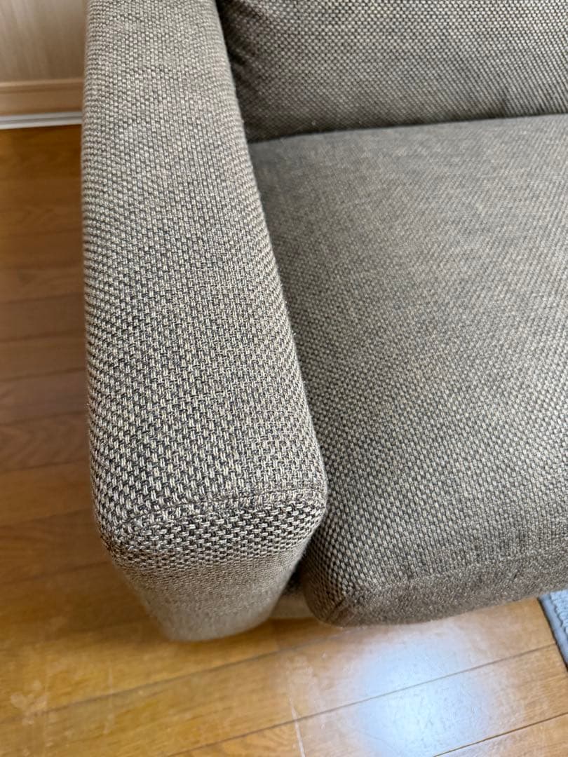 美品 ニトリ N シールド カウチソファ 3人掛け ブラウン ファブリック