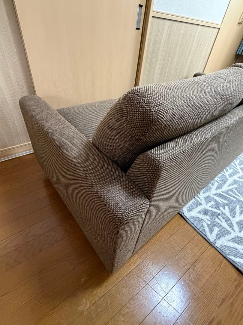 美品 ニトリ N シールド カウチソファ 3人掛け ブラウン ファブリック