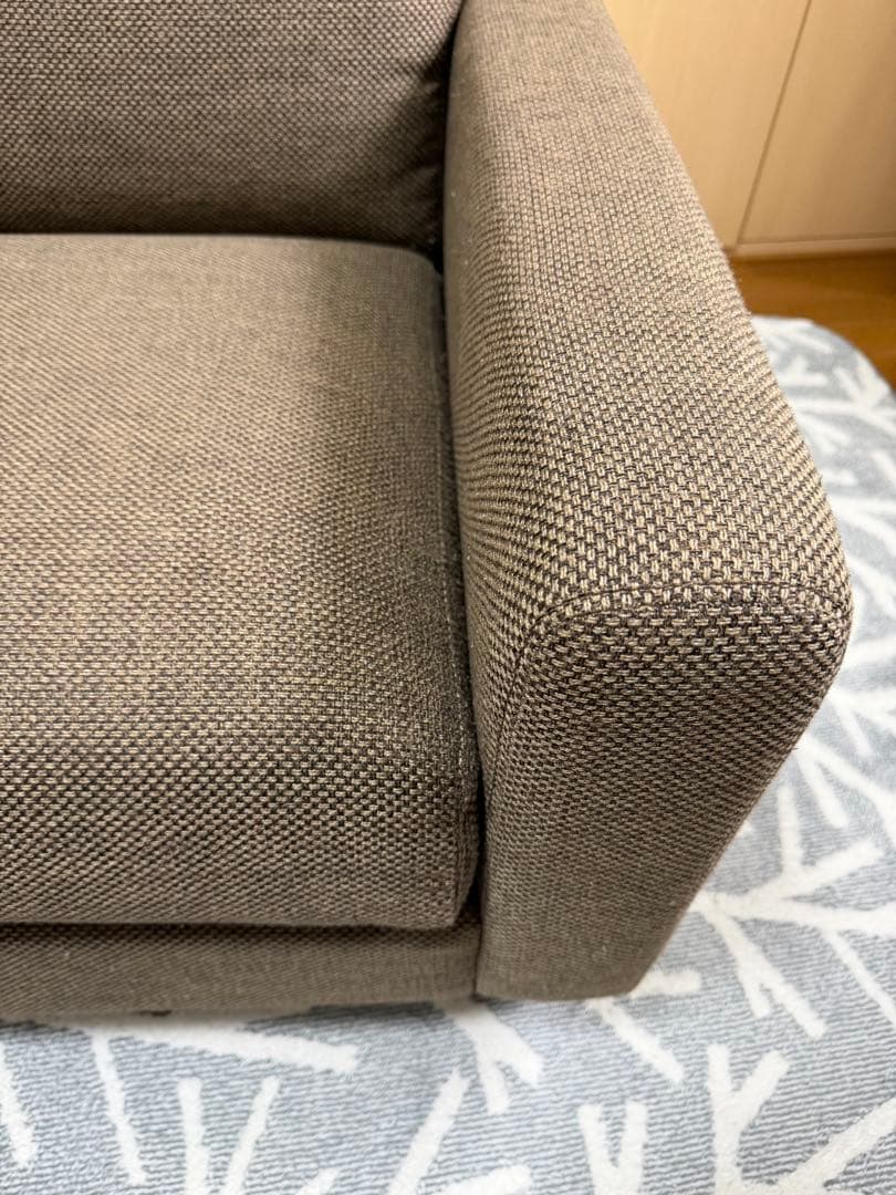 美品 ニトリ N シールド カウチソファ 3人掛け ブラウン ファブリック
