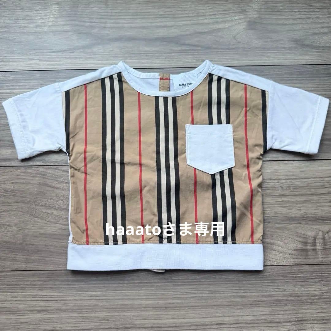 専用です☆BURBERRYストライプ デザインTシャツ 2Y バーバリー