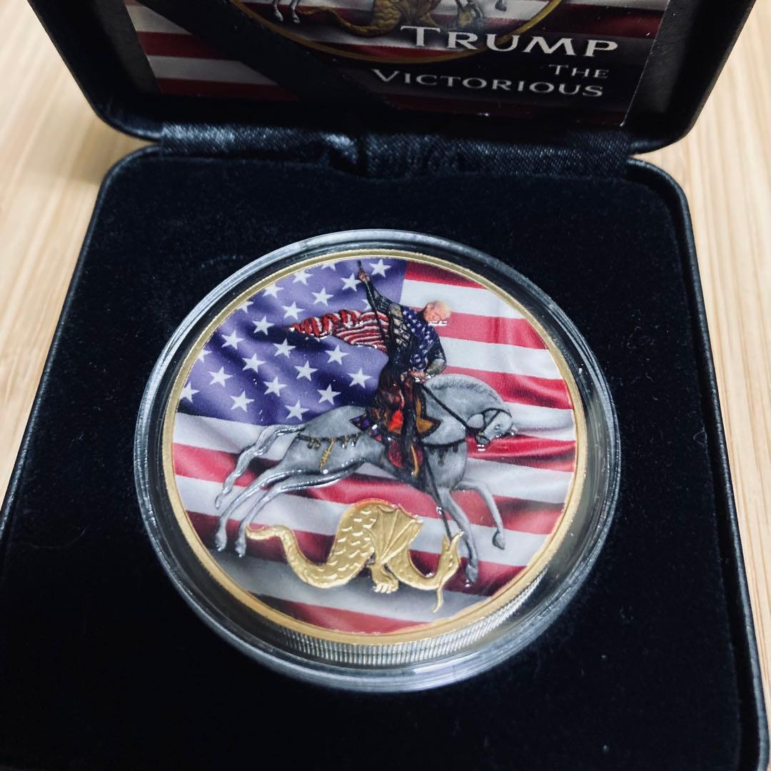 【世界限定200枚】トランプ大統領　カラー銀貨　竜退治