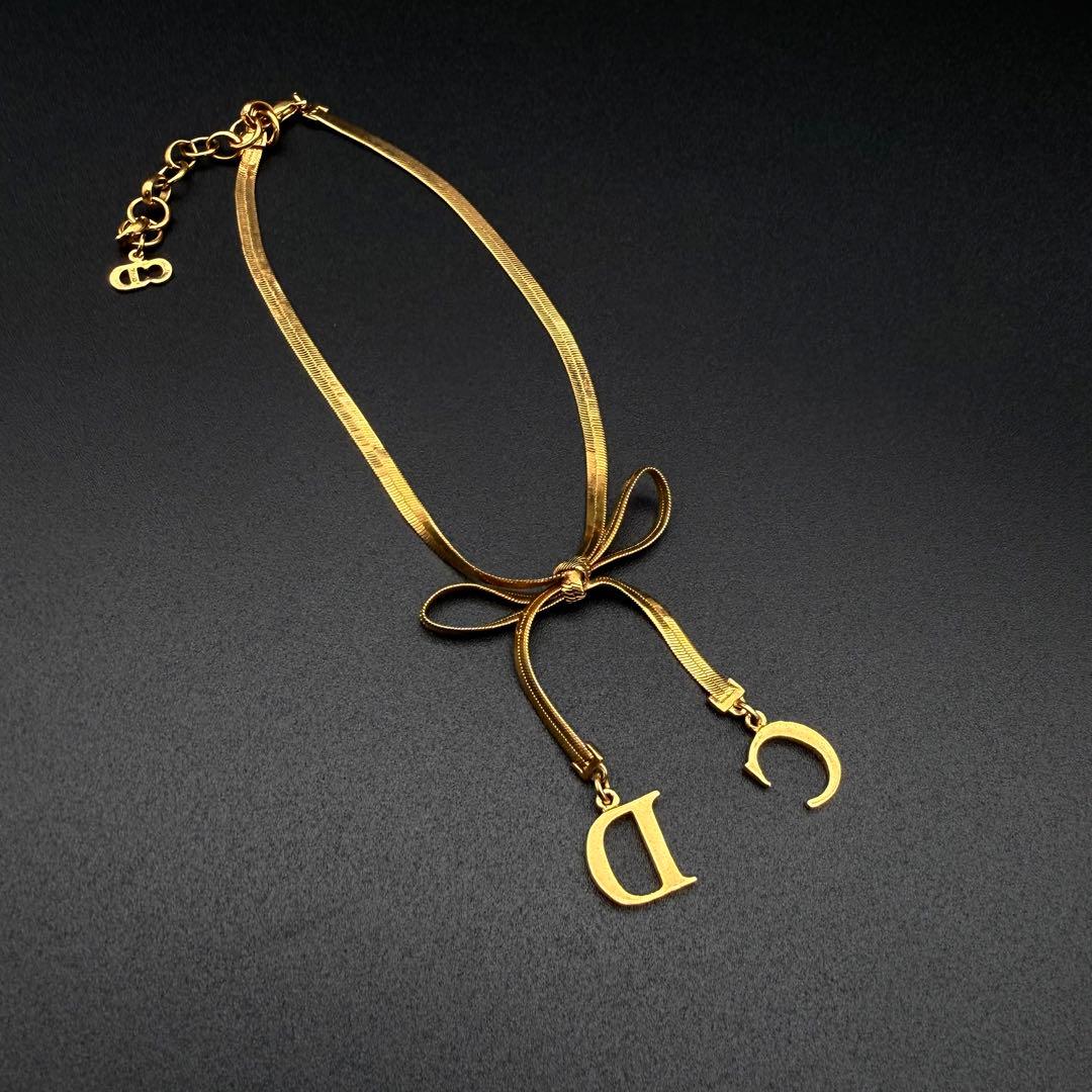 【美品】Christian Dior ディオール　リボンデザイン アンクレット