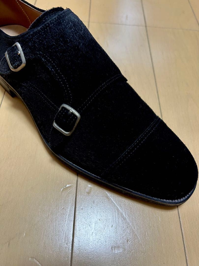UNION IMPERIAL ダブルモンク黒スエード 26.5cmの大きめ