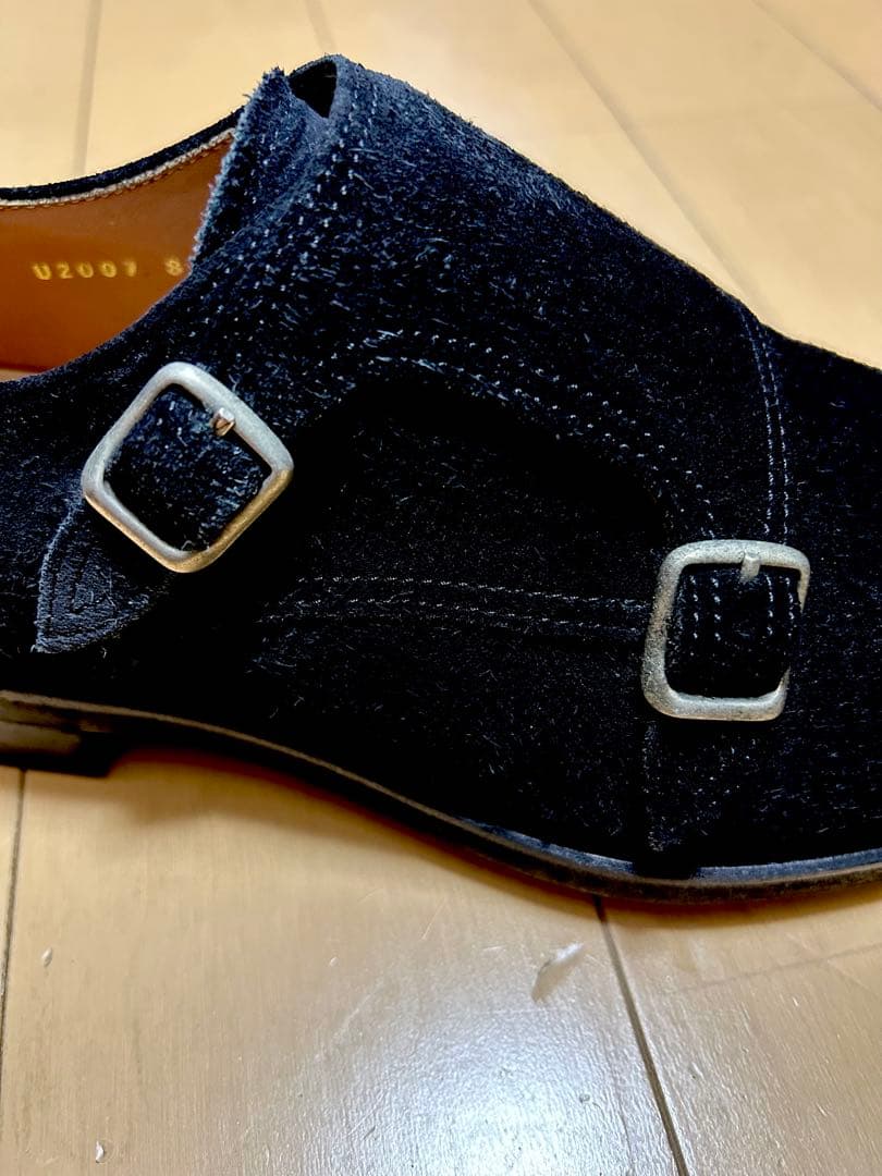 UNION IMPERIAL ダブルモンク黒スエード 26.5cmの大きめ