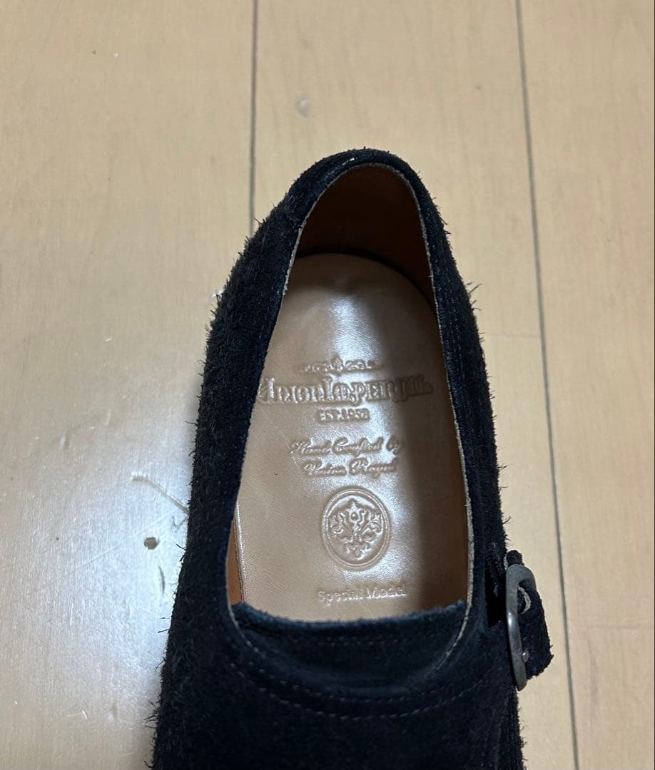 UNION IMPERIAL ダブルモンク黒スエード 26.5cmの大きめ