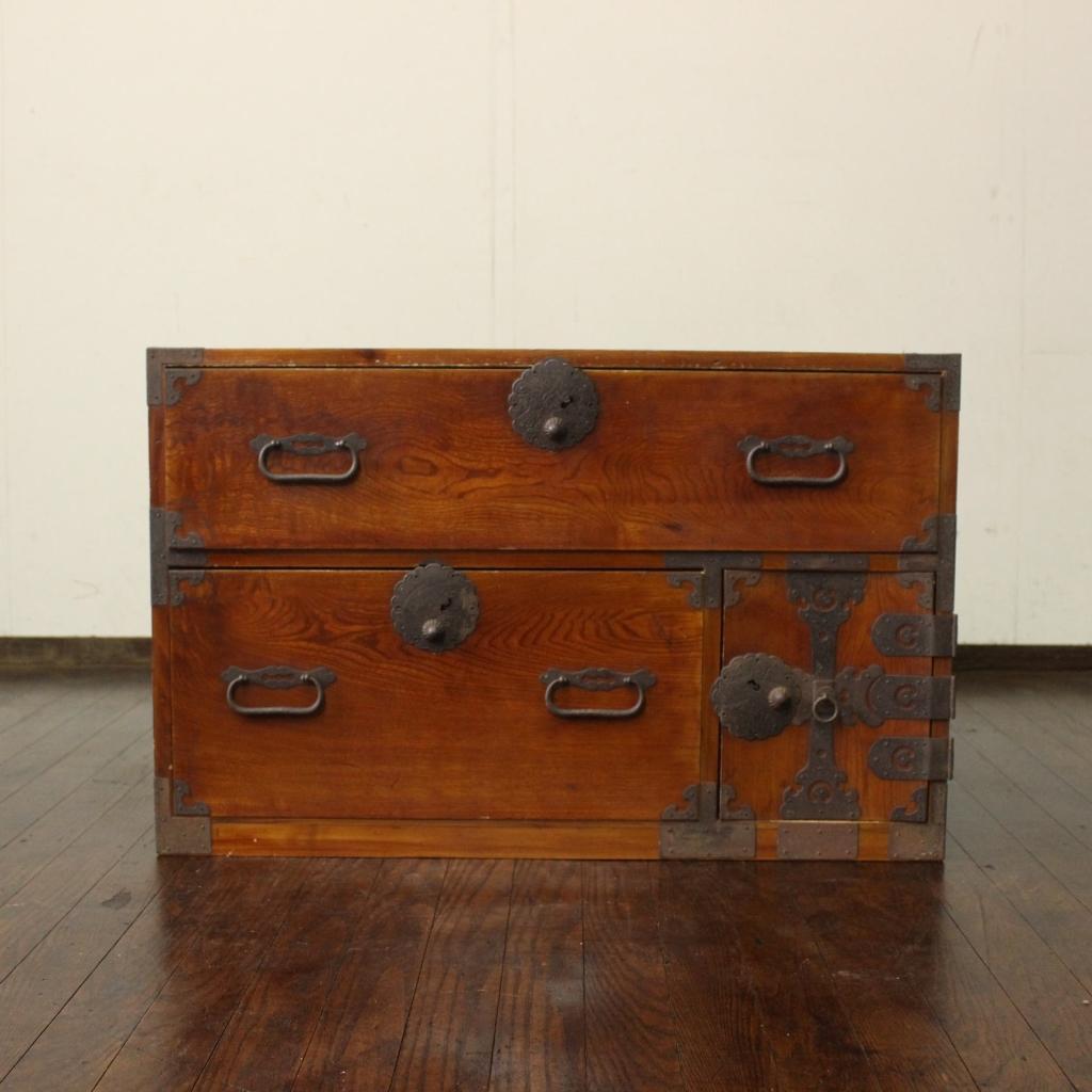 欅材！庄内箪笥・4杯！ 時代箪笥和家具古道具古家具古民藝和モダンローボード古布