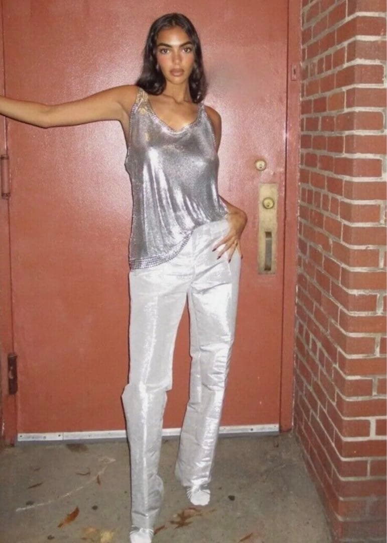 (rabanne ) メタルメッシュベストトップス