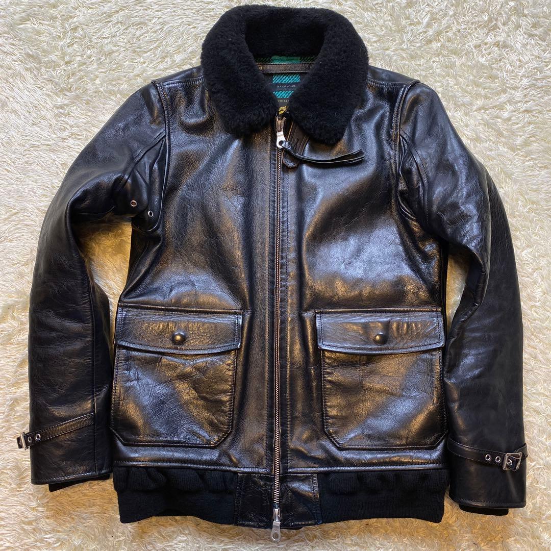 フィンダーズキーパーズ バックボーン G-1 馬革 レザージャケット S 黒色
