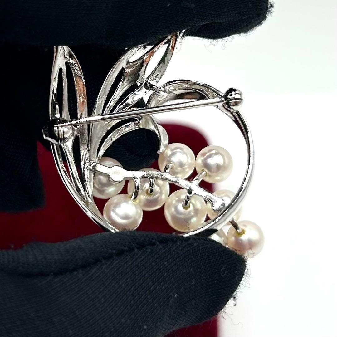 極美品✨MIKIMOTO ミキモト アコヤパール　ブローチ　シルバー M刻印
