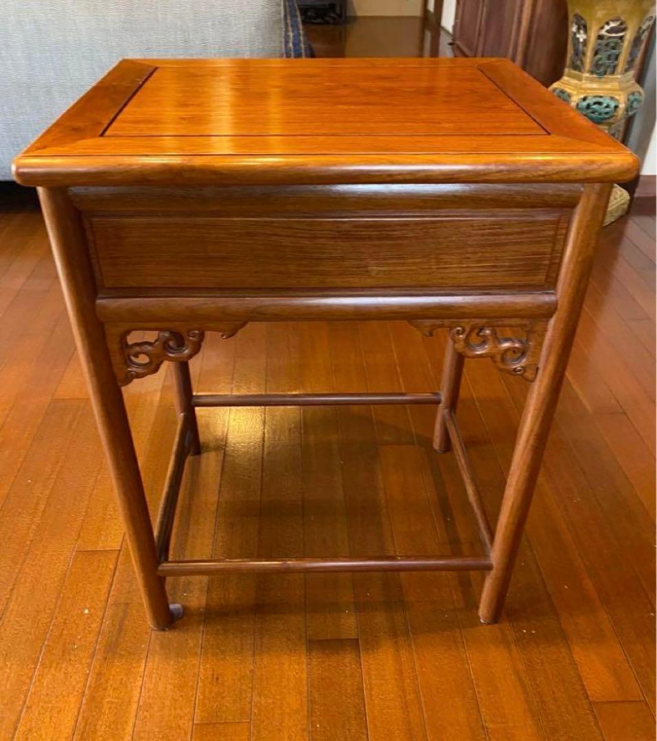 中国アンティーク　無垢材　テーブル　飾り台オブジェ