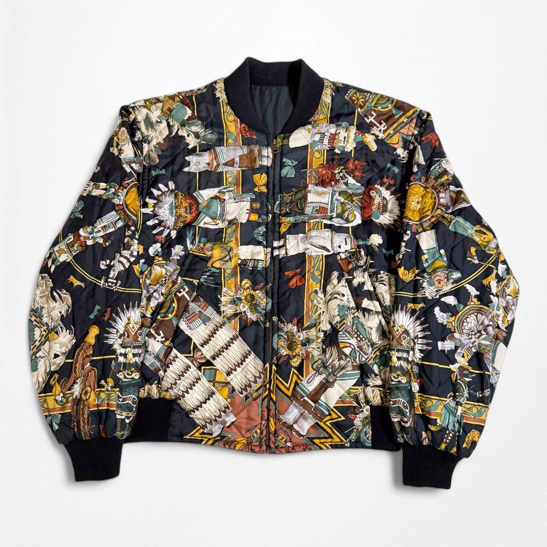 HERMES Kachinas バンダナ 総柄 シルク ボンバー ブルゾン