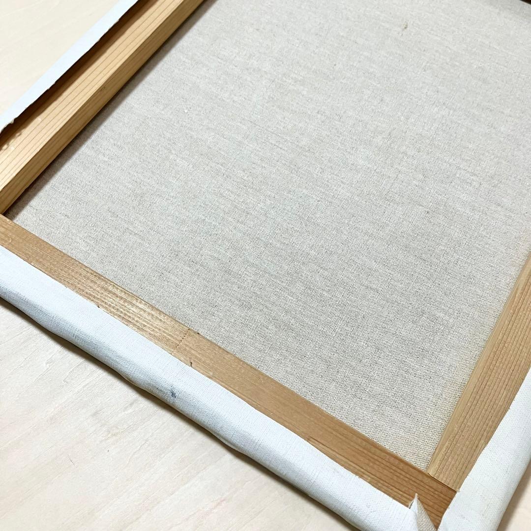 油絵「海岸の風景」F8号大きめキャンバス　絵画　原画　油彩画　夏