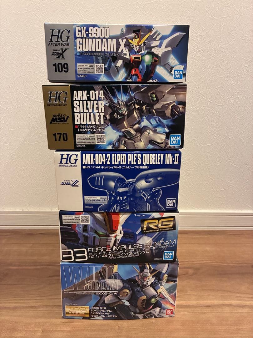 MGウイングガンダムhgガンダムXRGフォースインパルスhgキュベレイ　シルヴァ