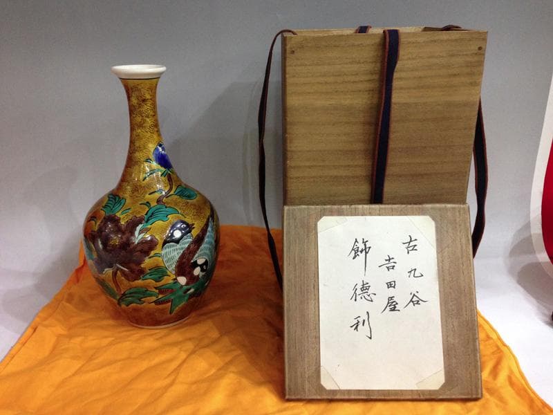 ★古美術！　吉田屋　花鳥紋飾大徳利　江戸時代後期　胴径 15cm 高 27cm