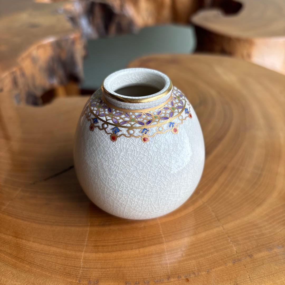 薩摩焼 錦正造 茶入 野崎正二 茶道具 共箱