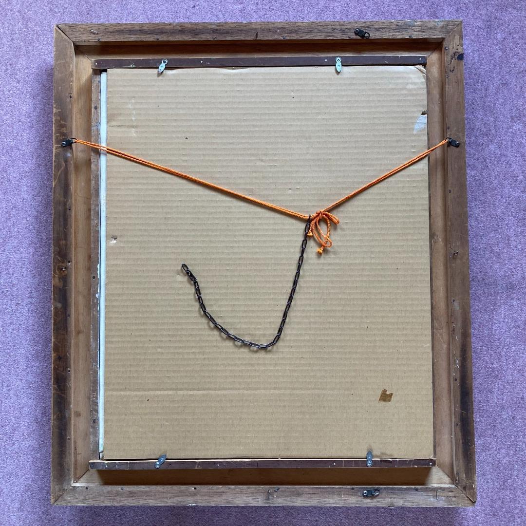 【広瀬寅夫】1984年制作 79歳時の油絵 花瓶の菊花 12号