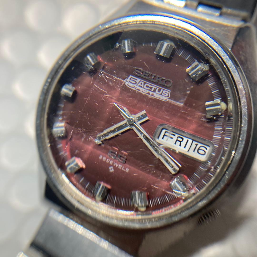 セイコー　5 アクタス　自動巻き　6106 カットガラス