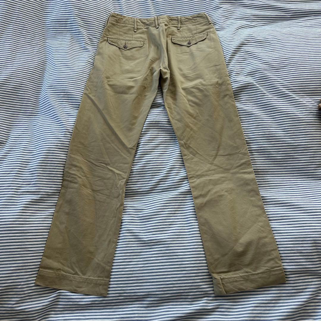 【ダブルアールエル　RRL】　オフィサーズパンツ　チノ　30インチ　カーキ